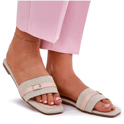 Produktbild von Flache Damen Sandalen Mit Riemen Und Schnalle Beige Zilina 39