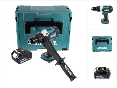 Zdjęcie produktu dla Makita DDF 458 G1J Akumulatorowa wiertarko-wkrętarka 18 V 91 Nm + 1x akumulator 6,0 Ah + Makpac - bez ładowarki