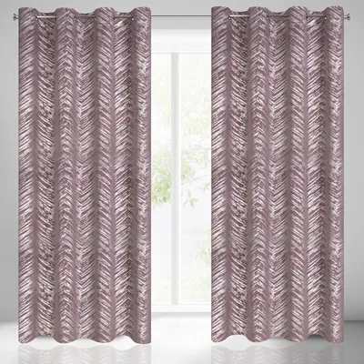 Produktbild von Vorhang SARA rosa silber  140x250 cm  Ösen Ösenvorhang