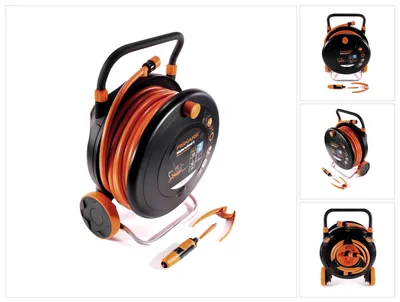Zdjęcie produktu dla Fiskars Waterwheel L, Wózek z kołowrotkiem, Funkcjonalny, Czarny, Pomarańczowy, 2 szt., 398 mm, 250 mm