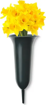 Image de Entonnoir Vase funéraire avec piquet de terre résistant au gel vert 26 cm