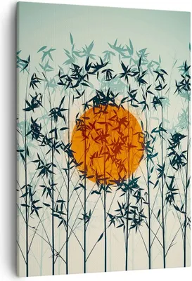 Produktbild von Bild auf Leinwand - Leinwandbild - Einteilig - Westen Sonne Gras - 50x70cm - Wand Bild - Wanddeko - Wandbilder - Leinwanddruck - Kunstdruck - Wanddekoration - Leinwand bilder - Wandbild - PA50x70-5104