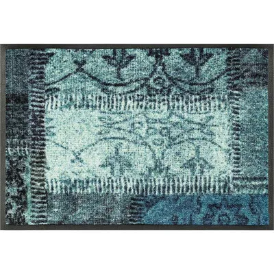 Zdjęcie produktu dla wash+dry Vintage Patches türkis, Dekoracyjne wycieraczka, Wewnętrzna, Prostokątny, Zielony, Monochromatyczny, 400 mm
