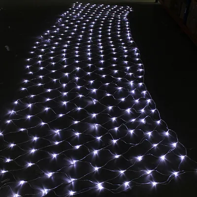 Zdjęcie produktu dla TolleTour LED siatka świetlna wewnętrzna z 8 trybami oświetlenia siatka świetlna na Boże Narodzenie Halloween ogród wesele przyjęcie zimna biel 4.5x1.6M