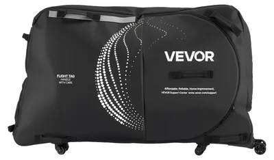 Imagen del producto de Bolsa de transporte para bicicletas VEVOR, con cerradura TSA, placas de soporte, protectores y sistema de estabilización para la horquilla. Adecuada para bicicletas con una distancia máxima entre ejes de 130 cm, ideal para viajes en avión y actividades al aire libre