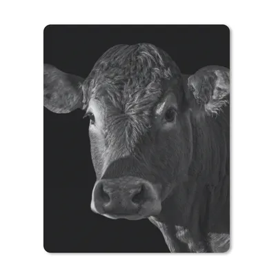 Produktbild von MuchoWow® Mauspad Mousepad Kuh - Tiere - Schwarz - Weiß - Porträt 30x40 cm - Mousepads - Maus Mat - Pad - Mausunterlage - Mausmatten
