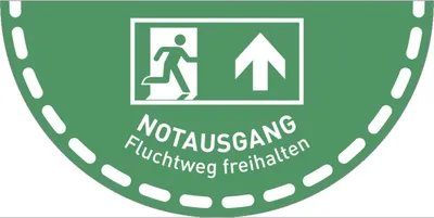 Produktbild von Dreifke® Fußbodenaufkleber Notausgang..., Folie, rutschhemmend, 900x450 mm