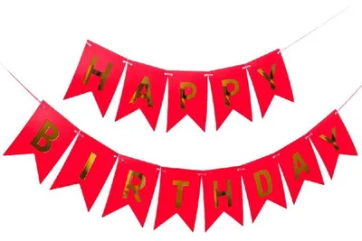 Immagine prodotto di Striscione rosso per "Buon Compleanno" con scritta in foglia d'oro, ghirlanda riutilizzabile per feste, nastro da 5 metri