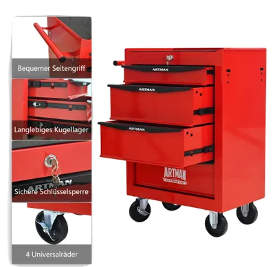 Produktbild von Werkzeugkasten, 4 Schubladen, Kugellager-Schubladenauszug, A