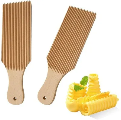 Produktbild von Holz-Gnocchi-Platte für italienische Pasta - 2-teiliges Set für Heimproduktion von Pasta