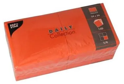 Produktbild von Servietten "DAILY Collection" 1/4-Falz 24 cm x 24 cm nektarine