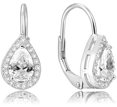 Produktbild von Silver earrings with pink crystal AGUC1160