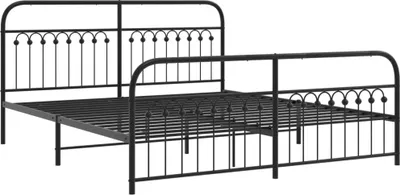 Produktbild von Bettgestell mit Kopf- und Fußteil Metall Schwarz 183x213 cm
