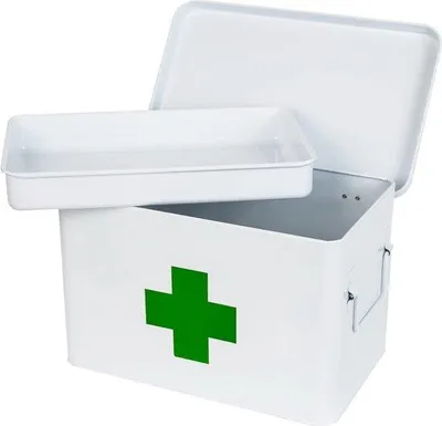 Produktbild von Famanu Medikamentenschrank Metall - Medikamentenlagerung 32,5x20x20,5 cm weiß