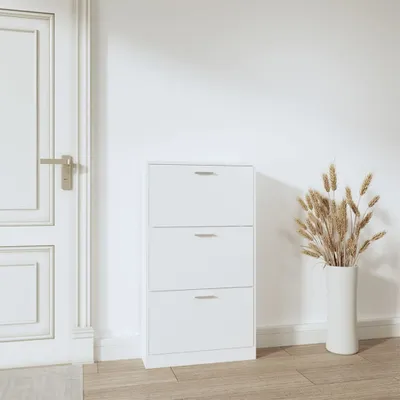 Obrázok produktu pre The Living Store Skriňa na topánky biela 59x17x108 cm Materiál na báze dreva