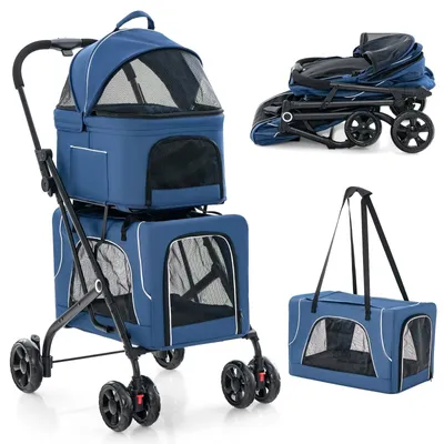 Produktbild von Hundebuggy – Tierwagen – Kinderwagen – Tierbuggy – Transportbox – 3-in-1, zusammenklappbar