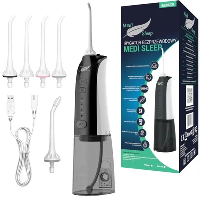 Zdjęcie produktu dla Irygator Do Zębów Czarny Bezprzewodowy Pulsacyjny Dentystyczny 4 Tryby 5