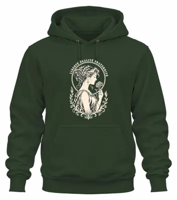 Obrázek produktu pro Mikina s potiskem "Liberté Égalité Fraternité Marianne", sarkastický motiv, barva: zelená, velikost: XL