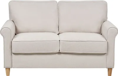 Produktbild von BELIANI Sofa Hellbraun aus Stoff 2-Sitzer Gepolstert Beine aus Holz Retro Stil Modern Klassisch Couch für Wohnzimmer