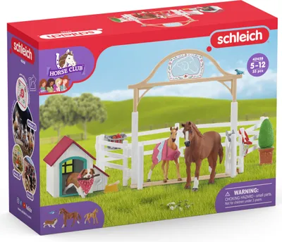 Productafbeelding van Schleich Horse Club, Hannah's gastpaarden met hondje Ruby, artikelnummer 42458