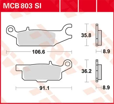 Zdjęcie produktu dla Klocki hamulcowe kpl. TRW MCB803SI