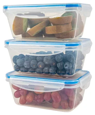 Image de Omgoods - Ensemble de 3 boîtes de conservation en plastique avec couvercle, capacité de 1000 ml