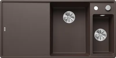 Produktbild von Spüle Blanco Axia III 6 S-F 990 x 500 mm cafe 523488 1 Spülbecken Becken rechts Flächenbündig Mit Tropffläche Mit Restebecken