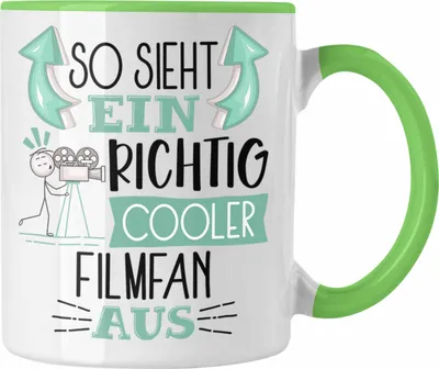 Produktbild von Trendation - So Sieht Ein Richtig Cooler Filmfan Aus Geschenk Tasse Lustiger Spruch Geschenkidee (Grün)