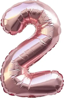 Produktbild von Oblique Unique 1x Folien Luftballon mit Zahl 2 Geburtstag Jubiläum Party Deko Ballon