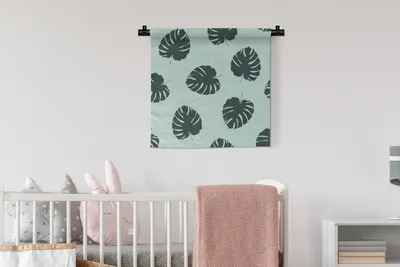 Produktbild von MuchoWow® Wandteppich Wandbehang Sommer - Blätter - Monstera 60x60 cm Tapisserie Dekoration Wandtuch - Dekorationen - Wand Decke