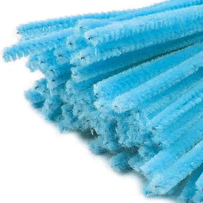 Pfeifenreiniger 20er Chenille-Draht 6mm, Länge 30cm, azurblau