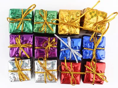 Obrázek produktu pro 12ks Multi Color Vánoční dárková krabička Party Ornamenty Vánoční stromek visí dekorace