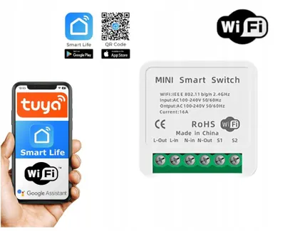 Produktbild von Tuya Smart Switch Mini Relais Unterputz WiFi 16A