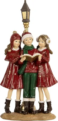 Obrázek produktu pro Clayre & Eef Vánoční dekorace figurka děti 14x9x28 cm červená plastová