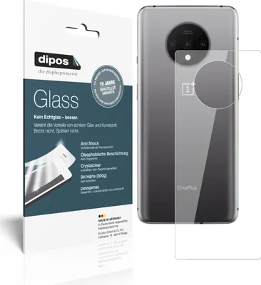 Produktbild von 2x Schutzfolie für OnePlus 7T Rückseite - Anti-Shock 9H Folie dipos Glass Kunststoffglas