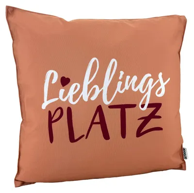 Produktbild von heimtexland ® Outdoorkissen 45x45 Dekokissen Outdoor Garten Lounge Deko Kissen Typ839 Lieblingsplatz 2 Orange