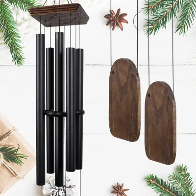 48 Zoll Holz-Windspiel, tiefer Ton, für Garten und Terrasse