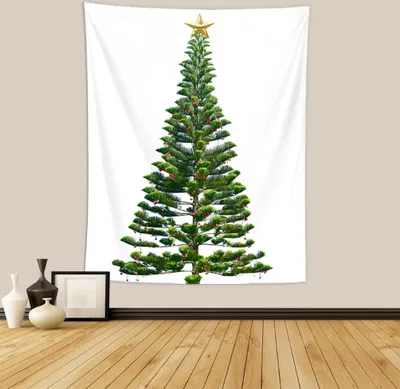 Image de Tapisserie Arbre de Noël, Tapisserie en polyester Cadeaux Pour Noël Décor, Anniversaire Et Décor De Salle Etc (150x130cm,Couleur 13)