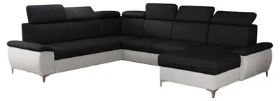 Produktbild von MIRJAN24 Ecksofa Magic D, U-Form Wohnlandschaft, Ecke mit zwei Bettkästen und Schlaffunktion (Farbe: Soft 017 + Malmo New 96, Seite: Rechts)