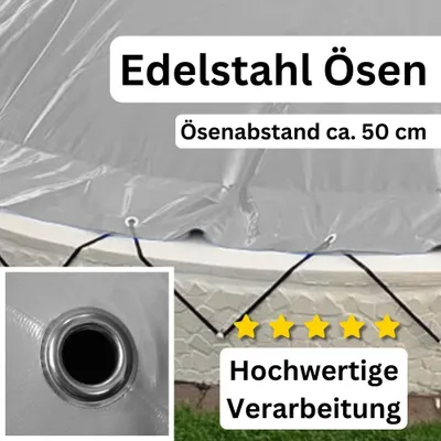 Produktbild von Aufblasbare Poolabdeckung Rundpool Ø 370 cm I Rund Pool 3,7 m I grau (RAL7038)