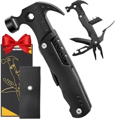 Produktbild von Geschenke für Männer, Vatertagsgeschenke für Papa, 16 in 1 Multitool Survival Gadgets, Geburtstagsgeschenk für Männer, Männergeschenke Camping Zubehör (Schwarz)