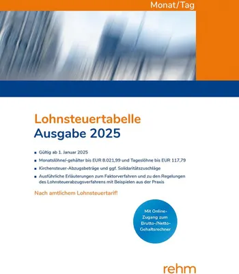 Produktbild von Lohnsteuertabelle Monat/Tag 2025