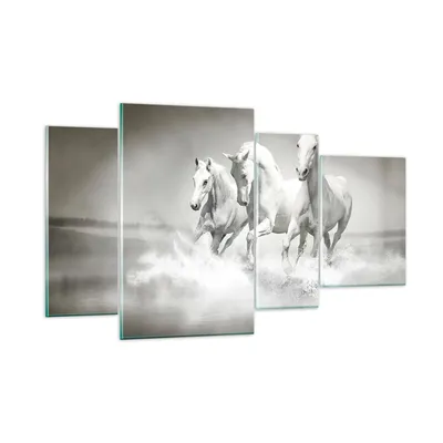 Produktbild von Bilder auf glas - Bauernhof pferde galopp freiheit - 120x70cm - Glasbilder - Wandbilder - Kunstdruck - zum Aufhängen bereit - Wanddekoration aus Glas - Glas Bilder - Wandbild auf Glas - GDL120x70-2389