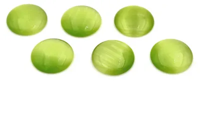 Produktbild von Vintageparts Cabochons Cateyeglas kiwi 14 mm, 6 Stück
