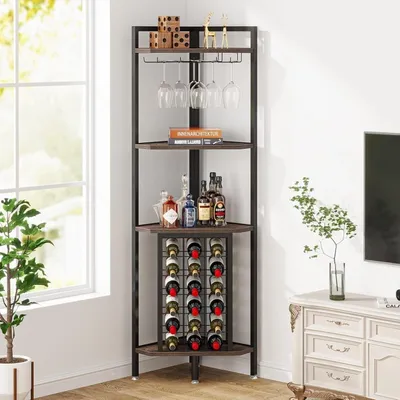 Produktbild von Weinkühler - Weinkabinett - Flaschenregal - Weinhalter - Glashalter - Eckmodell, 4 Ebenen