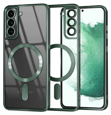 Produktbild von Techsuit Luxury Crystal Back Cover Hülle mit MagSafe für Samsung Galaxy S22 Plus - Dunkelgrün