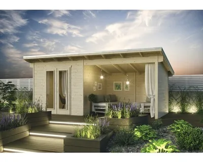 Obrázek produktu pro Dřevěný zahradní domek SKAN HOLZ Texel přírodní 550 x 250 cm