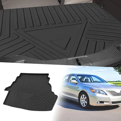 Produktbild von Flache Laderaumabdeckung Kofferraummatte Kofferraum Gepäckraumwanne Matte Streifen und Dreiecke Muster für Toyota Camry 2006-2011 Anti-Rutsch