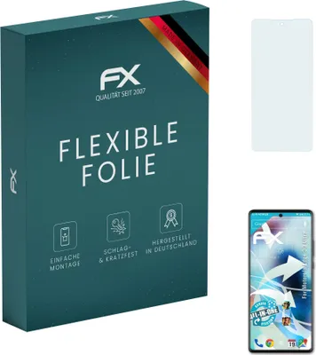 Produktbild von atFoliX FX-ActiFleX 3x Schutzfolie kompatibel mit Motorola Edge 30 Ultra Folie