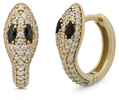 Produktbild von SuzanGold Ohrringe Damen Echtgold Princess Snake Huggies 375 Gelbgold